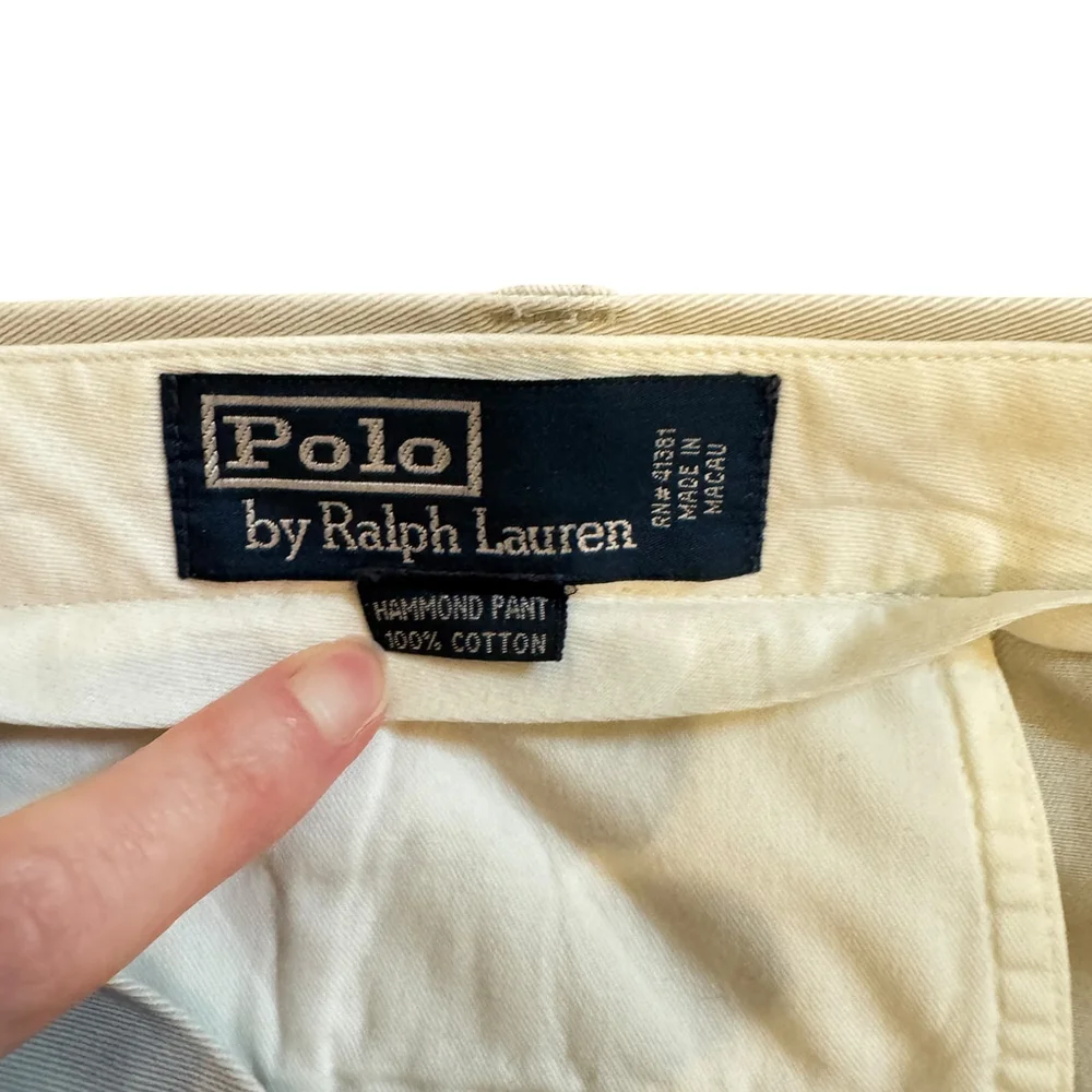 Polo by Ralph Lauren Beige Hammond Pants Size 36x30 100% Cotton